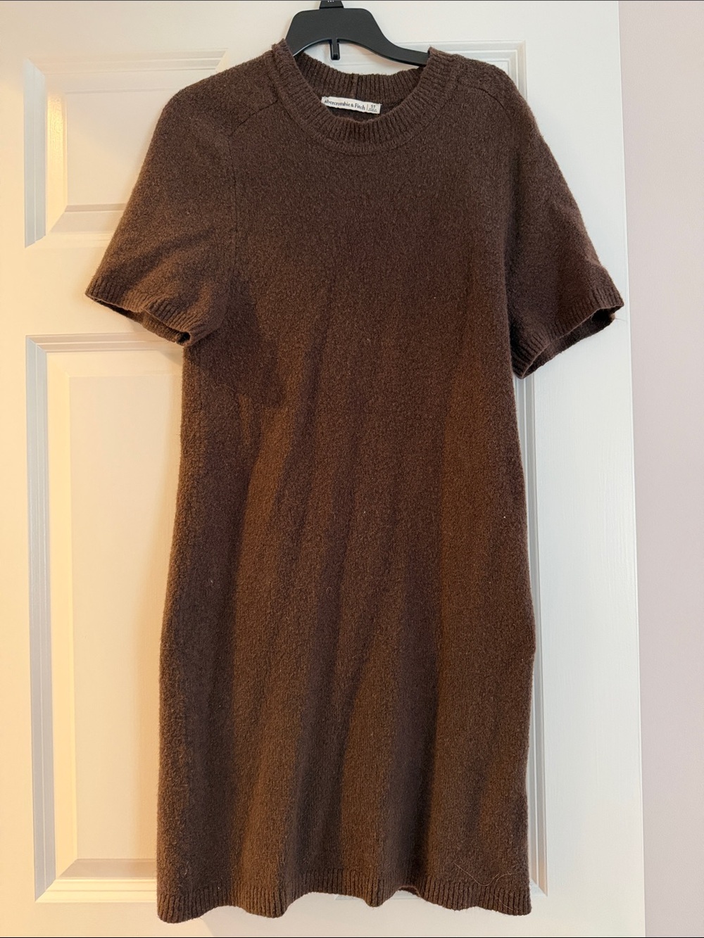 Abercrombie & Fitch Short-Sleeve Knit Midi Dress — Brown SMALL TALL